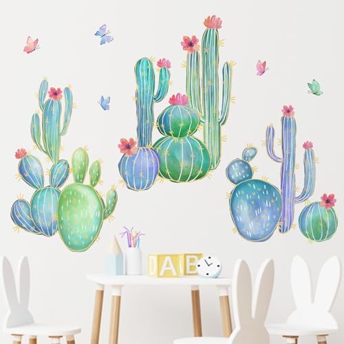Mfault Cactus Wall Decals for Bedroom Living Room Decor
