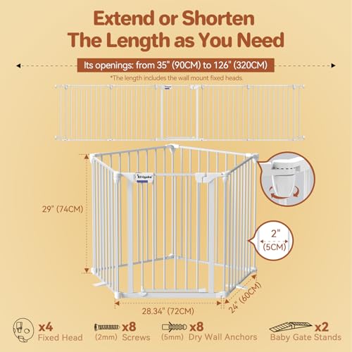 Extra-Wide Adjustable Baby Gate with Auto Close Door
