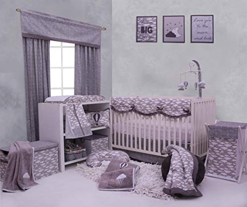 Bacati Clouds in The City Musical Mobile White Grey