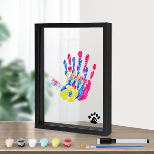 Family Handprint Kit with 6 Colors and Clear Photo Frame