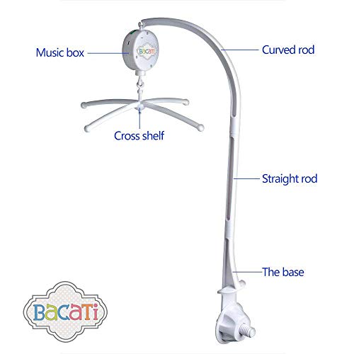 Bacati Clouds in The City Musical Mobile White Grey