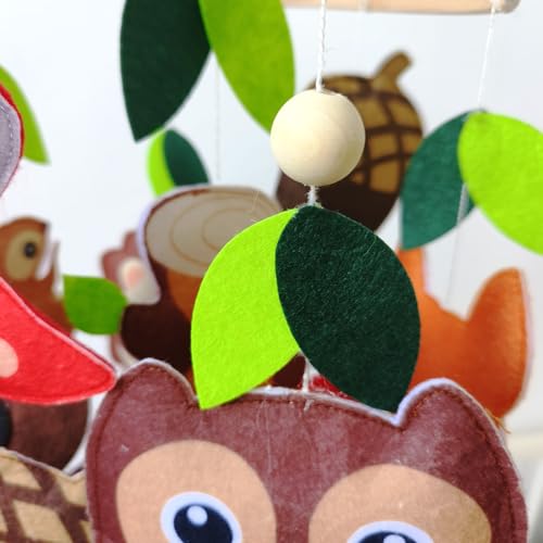 Felt Forest Animals Baby Mobile with Owl and Fox Theme