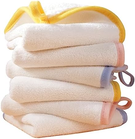 POLYTE Hypoallergenic Microfiber Baby Washcloth 6 Pack