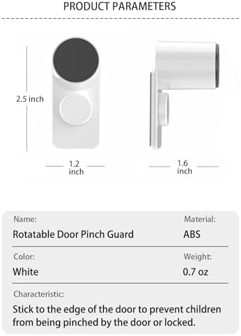 Kytasryl Door Pinch Guard 3PCS Baby Proofing Door Stopper with 180 Rotating Self Adhesive Base