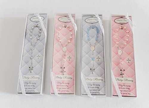 Precious Pieces Baptism Baby Rosary with Pearls and Crystals
