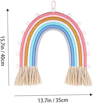ABOOFAN 1pc Handmade Rainbow Woven Pendant Wall Decor