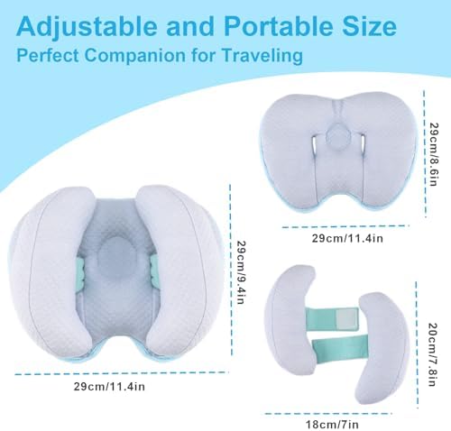 KAKIBLIN 2 in 1 Baby Head Pillow with Adjustable Width for Travel