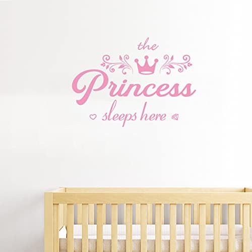Crown Diamond Princess Sleep Here Wall Decal Sticker