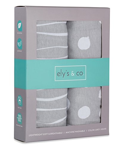 Changing Pad Cover Set Cradle Sheet 2 Pack Grey Abstract Stripes Dots
