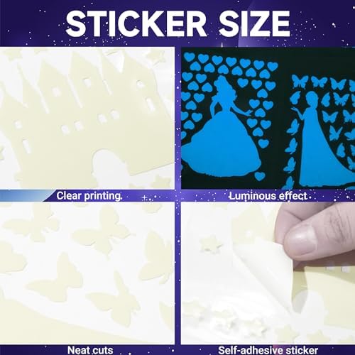Glow in The Dark Princess Castle Wall Sticker Set