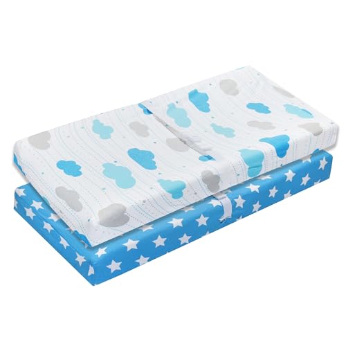 EVERYDAY KIDS 2 Pack Baby Changing Pad Covers for Boys