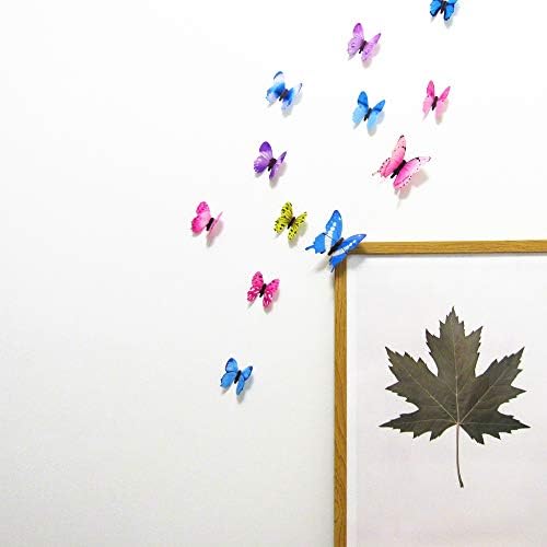 60PCS 3D Butterfly Wall Decals - Yellow Decoration Stickers