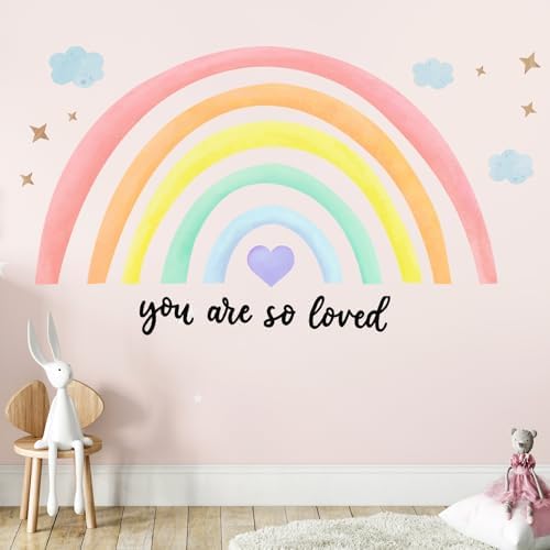 Containlol 30x14 Inch Rainbow Wall Decal for Kids Bedroom 1