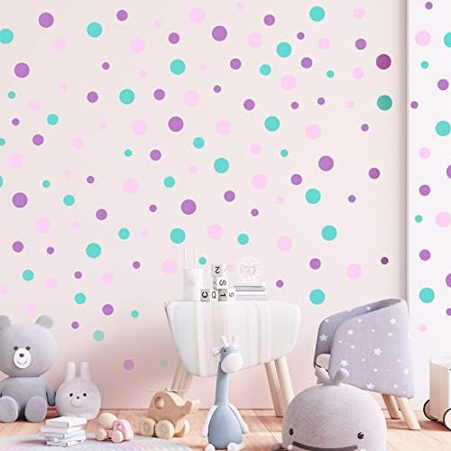 288 Piece Assorted Polka Dot Wall Decals for Bedroom and Nursery