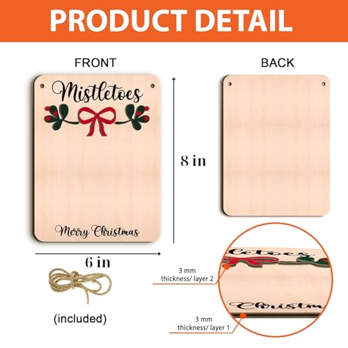 Babys First Christmas Mistletoe Footprint Hanging Sign