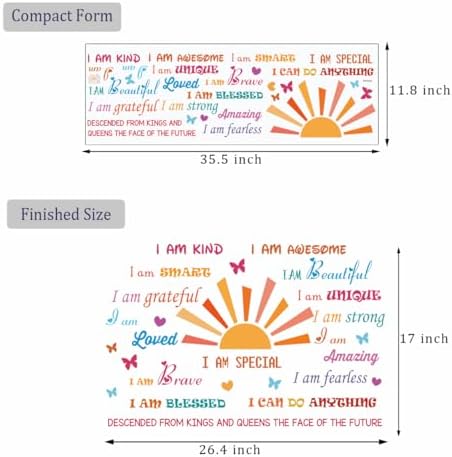 Inspirational Quotes Half Sun Peel and Stick Wall Decals for Baby Nursery Decor