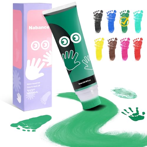 Nabance 254 Fl Oz Green Baby Hand and Footprint Ink Paint