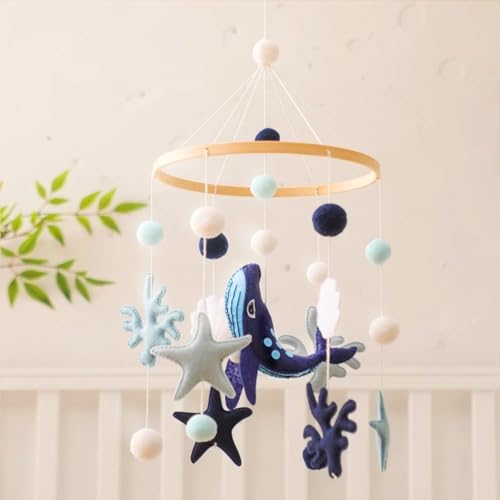 Whale Crib Mobile for Baby Nursery Decor