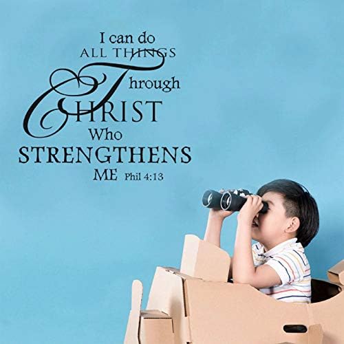 Inspirational Wall Decor Quote Sticker I Can Do All Things Through Christ