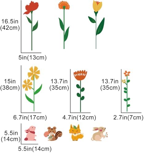 Colorful Flowers Wall Stickers for Girls Room