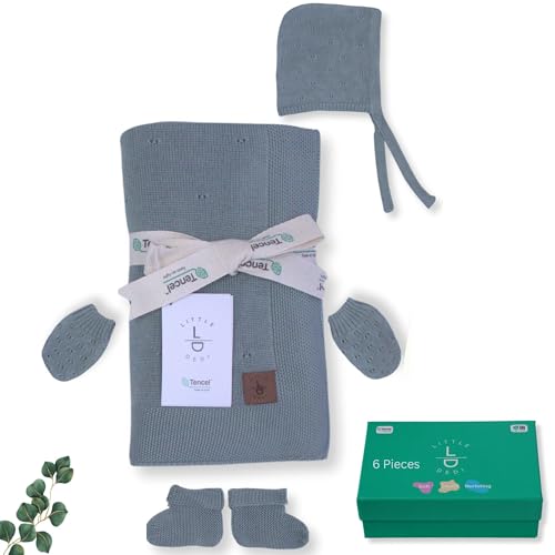 Soft Baby Blanket Gift Set with Hat Gloves Booties