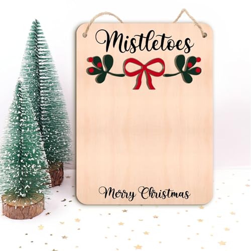 Babys First Christmas Mistletoe Footprint Hanging Sign