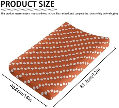 SCRAWLGOD Vintage Polka Dot Changing Pad Cover 32x16in Orange