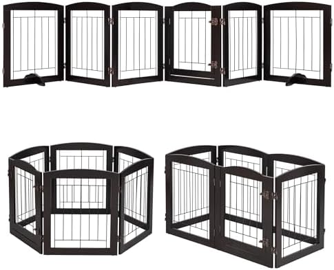 PAWLAND Indoor Dog Gate with Walk Through Door