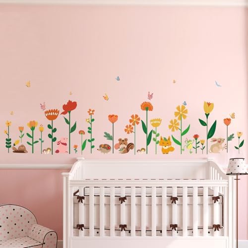 Colorful Flowers Wall Stickers for Girls Room