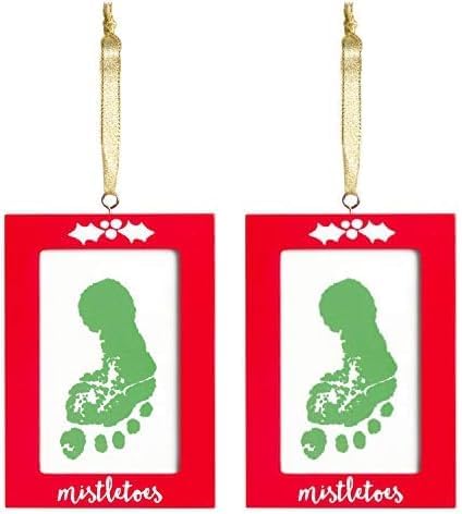 Lil Peach Mistletoe Footprint Ornament Pack of 2
