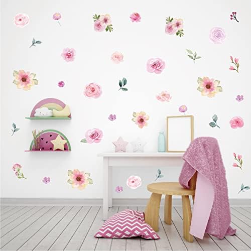 AOWDIAO 60 Pcs Flower Peel and Stick Wall Decals