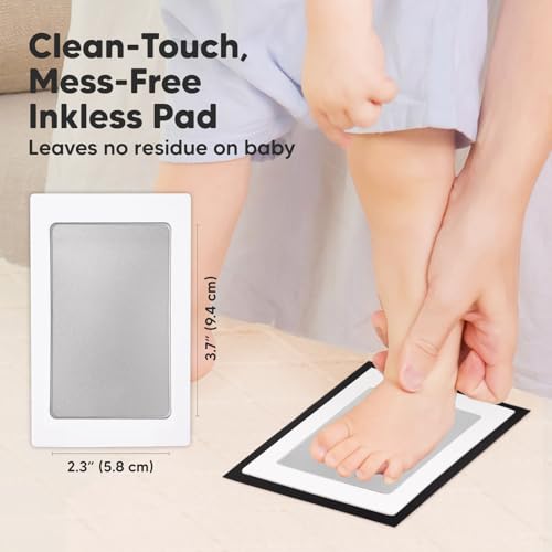 Keababies 2 Pack Inkless Hand Footprint Kit for Newborn