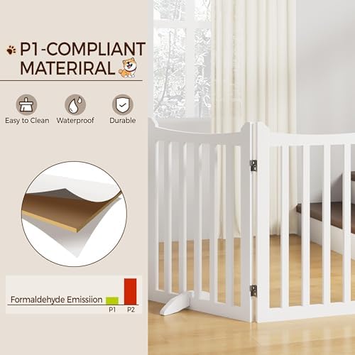 Yaheetech 24 Inch Pet Gate White Wooden 3 Panels