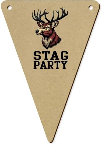 5 x 140mm Stag Party Wooden Bunting Flags