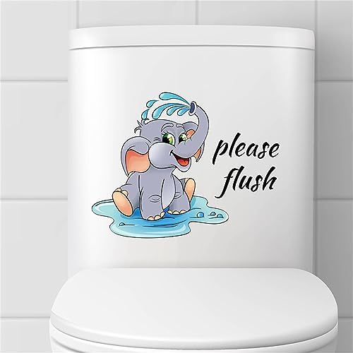 Cute Elephant Toilet Lid Wall Decal 906in x 1102in