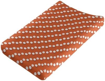 SCRAWLGOD Vintage Polka Dot Changing Pad Cover 32x16in Orange