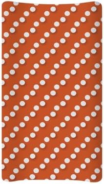 SCRAWLGOD Vintage Polka Dot Changing Pad Cover 32x16in Orange