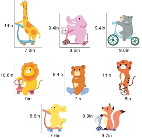 Colorful Animal Wall Decals for Playrooms and Nurseries