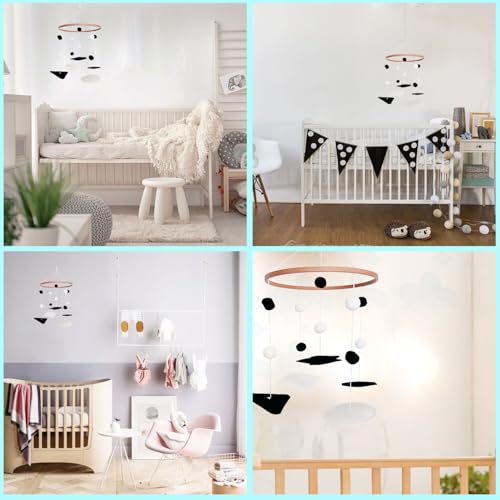 Vlokup Montessori Black White Crib Mobile with Safari Animals