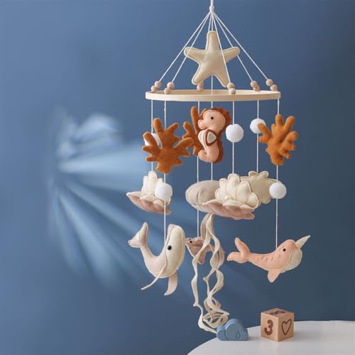 Ocean Life Theme Crib Mobile for Baby Boys Girls