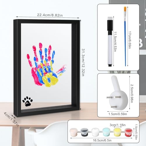 Family Handprint Kit with 6 Colors and Clear Photo Frame