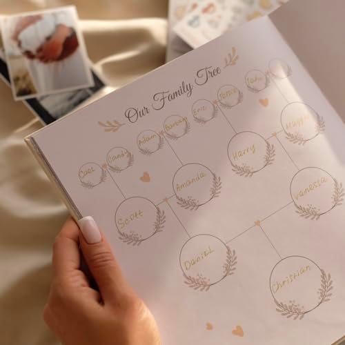 Baby Memory Book for New Parents - Keepsake Scrapbook with Stickers and Photo Album