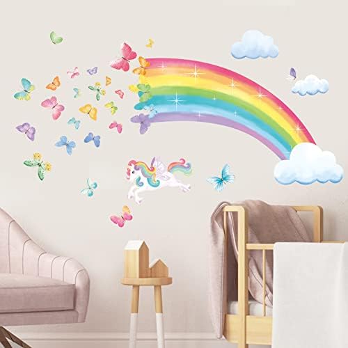 decalmile Rainbow Wall Decals for Girls Bedroom