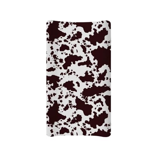 Brown Cow Print Changing Pad Cover for Baby 1