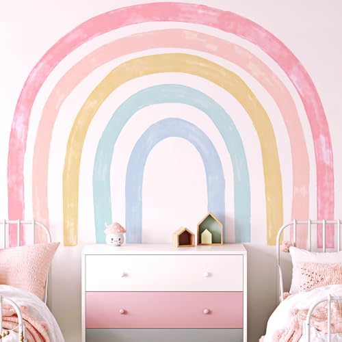 Kingarch Large Watercolor Rainbow Wall Decals
