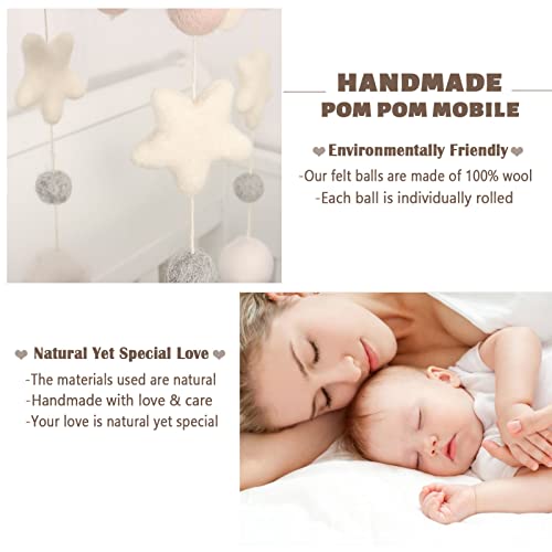 Boho Baby Mobile - Gender Neutral - Felt Ball Decor