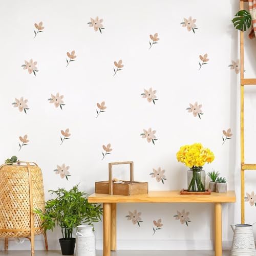 QUCHENG Boho Watercolor Wall Stickers 4 Sheets