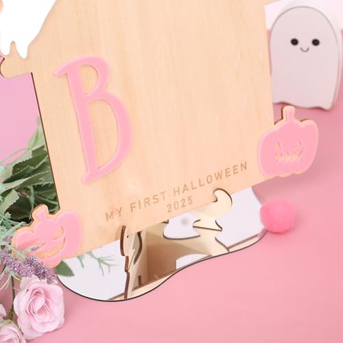 Halloween Footprint Art Sign My Little Boo Pink