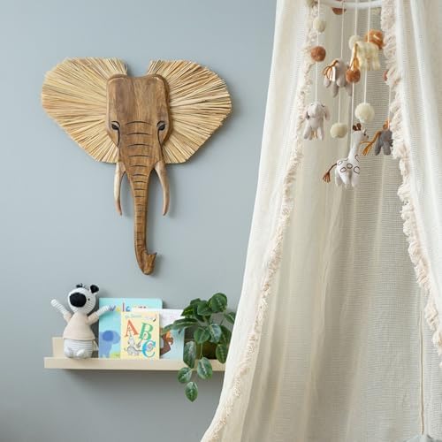 Crane Baby Wooden Elephant Wall Decor 21x21 Brown