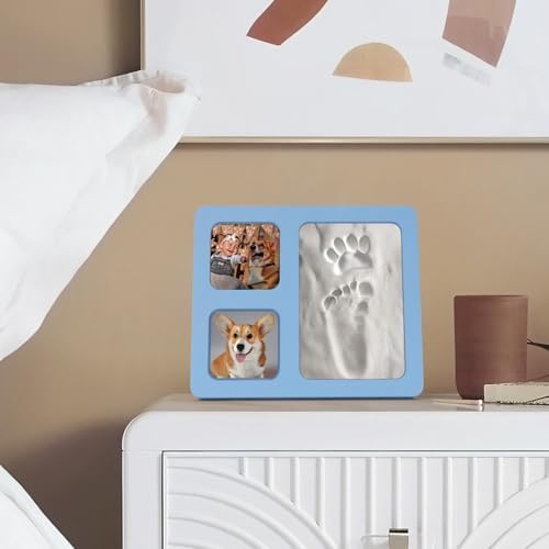 Baby Handprint Footprint Kit with Blue 4x6 Clay Frame